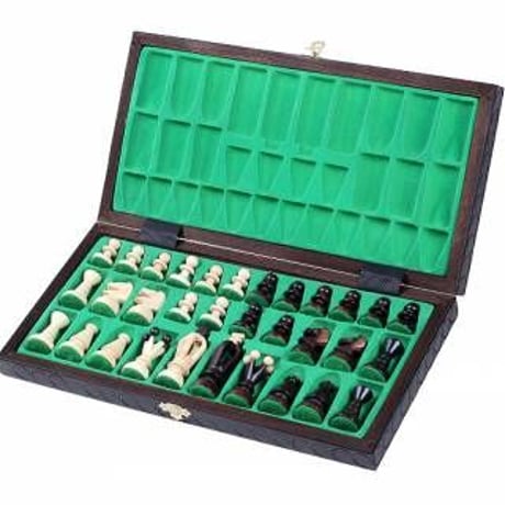 CH112Brown　キングスチェスセット35cmチェス盤チェス駒セット  駒収納