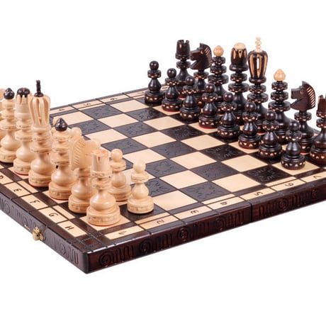 CH131 ロマン53ｃｍチェスセット　チェス盤チェス駒セット　Poland bigwood chess ♡