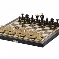 CH112K Brown　キングスチェスセット35cmチェス盤チェス駒セット  駒収納