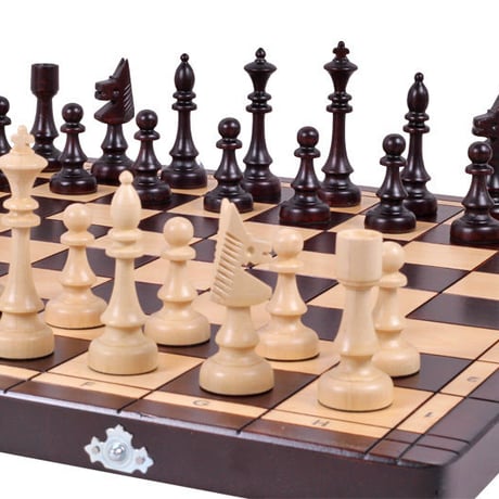 CH150　クラブチェス 46cmチェス盤　チェス駒セット　Poland cute wood Club chess ♡