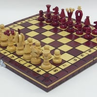 ３０ｃｍ　チェス盤チェス駒セット　Poland red chess set ♡