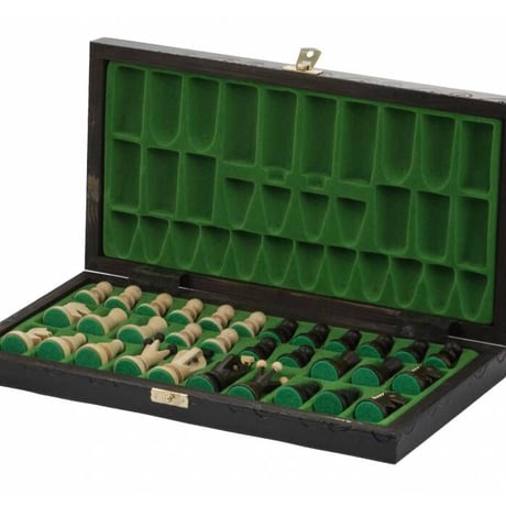 CH112K Brown　キングスチェスセット35cmチェス盤チェス駒セット  駒収納