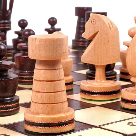 CH107　50cmチェス盤　チェス駒セット　KING'S WITH BRASS INLAY – LARGE chess ♡