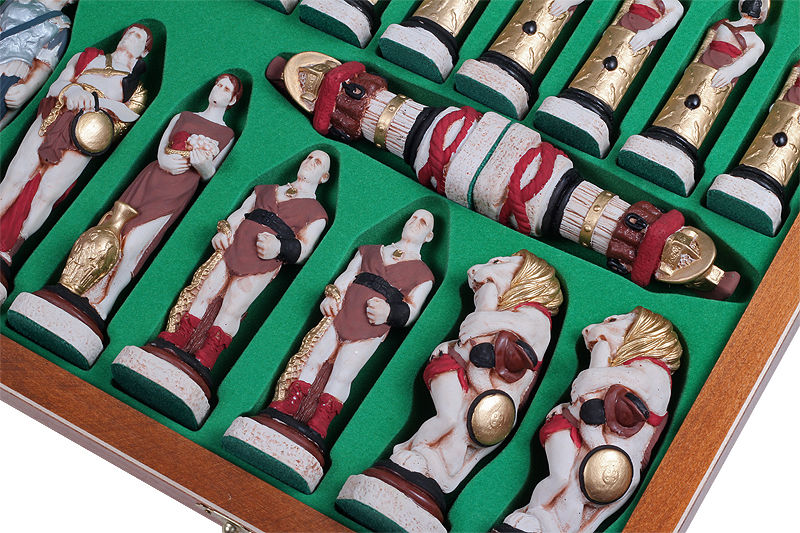 CH156 58cm木製チェス盤と石製チェス駒セット SPARTACUS chess set