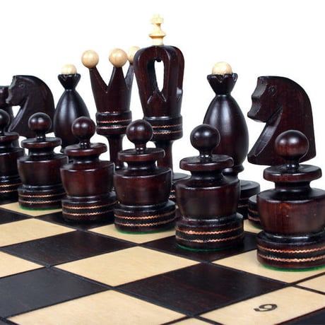 CH107　50cmチェス盤　チェス駒セット　KING'S WITH BRASS INLAY – LARGE chess ♡