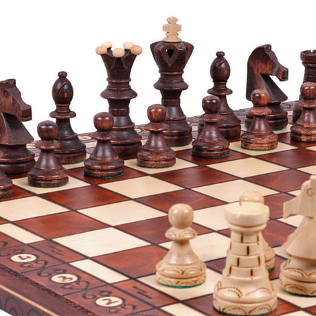 CHW1 BROWN  53ｃｍアンバサダーチェスセット　チェス盤チェス駒セット　Poland Ambassador wood chess ♡