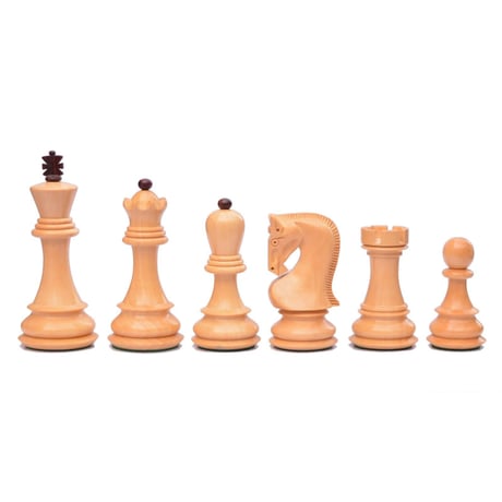 ロシアンスタントンチェス駒３４ピースセット(クイーン４つ)　Russian style chess pieces　Rose　ｗｏｏｄ ♡