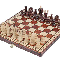 CHW93  ROYAL/ロイヤル30ｃｍチェス盤チェス駒セット　Poland small wood chess ♡
