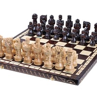 CH117　グラディエーター58ｃｍチェスセット　チェス盤チェス駒セット　Poland bigwood chess ♡