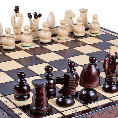 CH111 Brown　43ｃｍラージキングスチェスセット　チェス盤チェス駒セット　KING'S - LARGE - Insert tray ♡