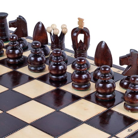 CH111 Brown　43ｃｍラージキングスチェスセット　チェス盤チェス駒セット　KING'S - LARGE - Insert tray ♡