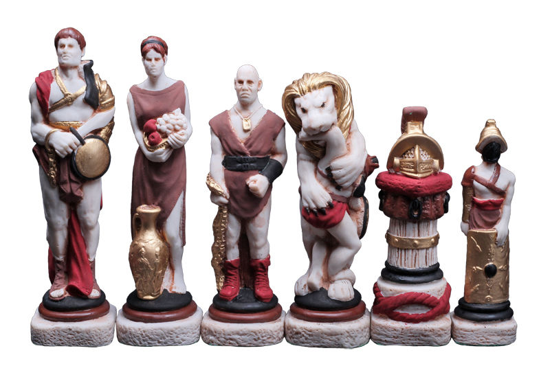CH156 58cm木製チェス盤と石製チェス駒セット SPARTACUS chess set