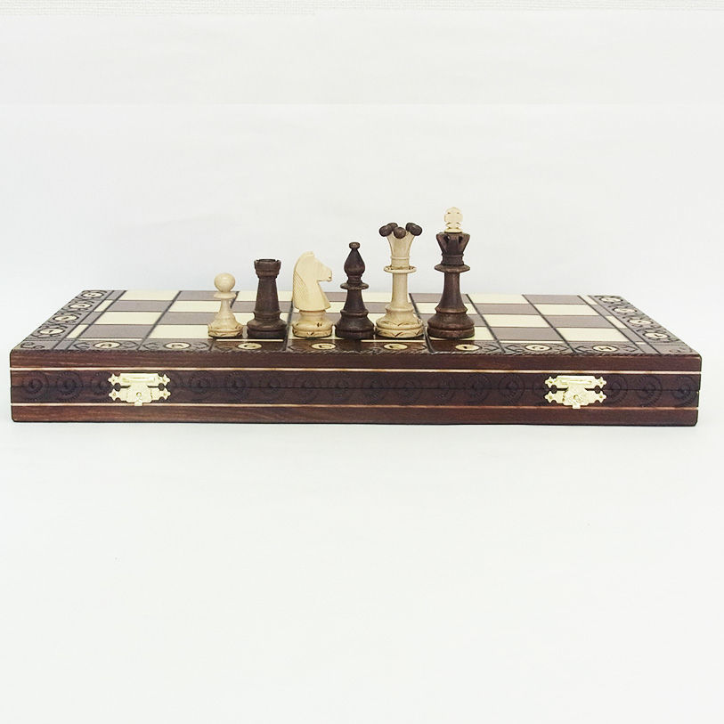 セール！！CONSUL 46.5cmチェス盤チェス駒セット Poland nice wood