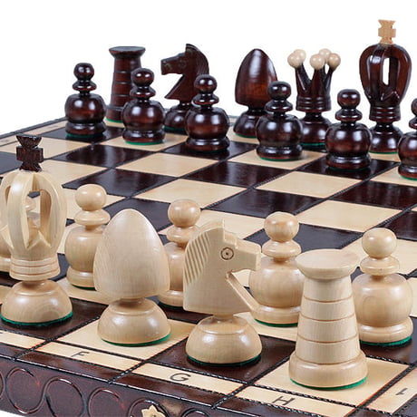 CH111 Brown　43ｃｍラージキングスチェスセット　チェス盤チェス駒セット　KING'S - LARGE - Insert tray ♡