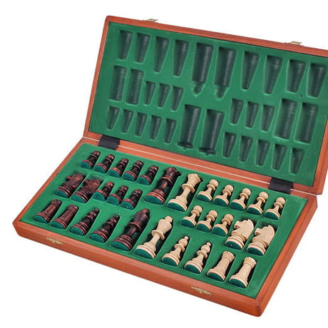 CHW41 トーナメントチェスセットＮＯ4(Ｓサイズ)40cmチェス盤　チェス駒セット　Staunton Chess Set
