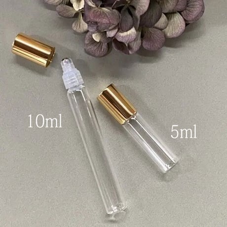 ＜10個より/40％OFF＞１０mlロング　ロールオンボトル ゴールドキャップ　日本製（金冠キャップ）【小ロット　業務用　香水　フレグランス　アロマ　調香　ワークショップ】