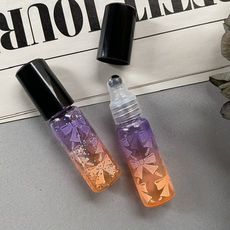 【クリックポスト対応】　４ml リボン柄 ロールオンボトル　OR/PU　日本製　クリックポスト発送