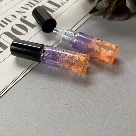 【クリックポスト対応】　４ml リボン柄 ロールオンボトル　OR/PU　日本製　クリックポスト発送