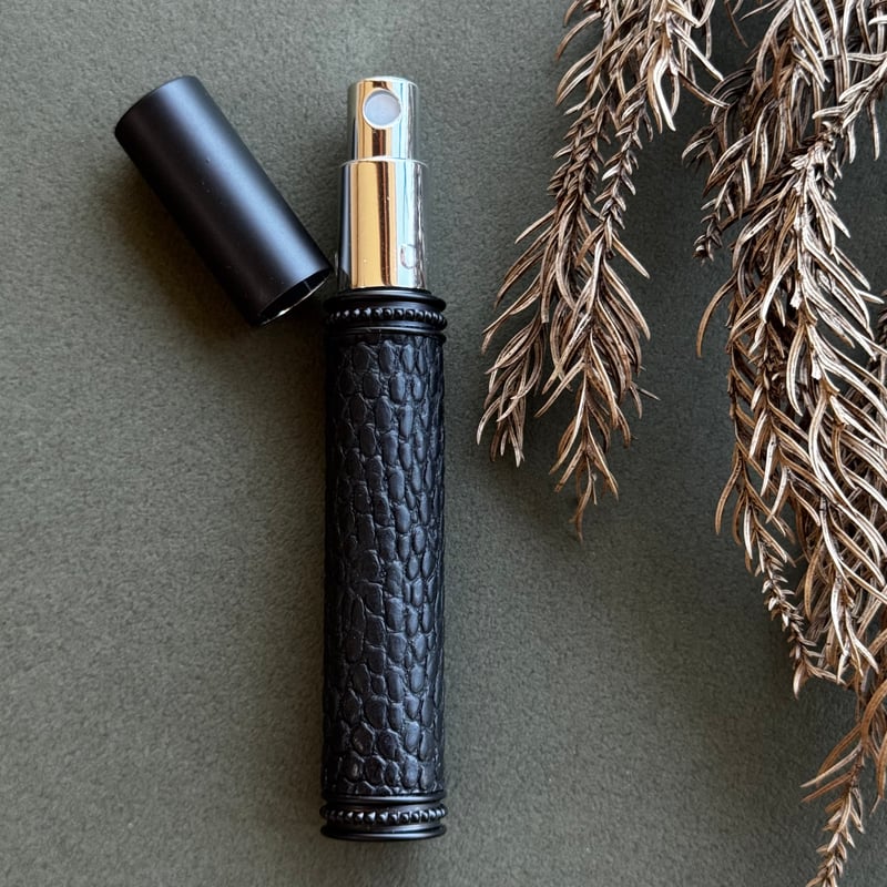 クリックポスト対応】 リザード革巻き 8ML メタルアトマイザー マット