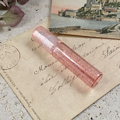 【クリックポスト対応】５ml ロールオンボトル　ラメローズピンク　日本製【アロマ　香水　フレグランス　安眠　調香】