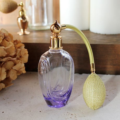 フランス製ガラスボトル　バルブアトマイザー　459853 PUCLGR/YE【香水　フレグランス　アロマ　消毒　除菌　インテリア　エタノール】