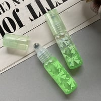【クリックポスト対応】　４ml リボン柄 ロールオンボトル　ネオングリーン　日本製　クリックポスト発送