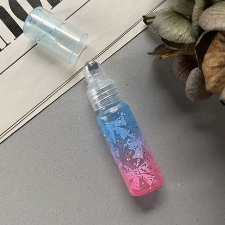 【クリックポスト対応】　４ml リボン柄 ロールオンボトル　BL/PK　日本製