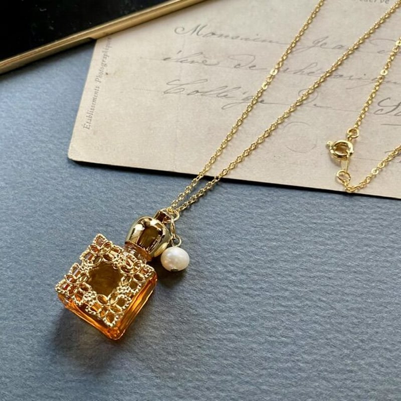 クリックポスト対応】アロマペンダント・ネックレス60cm アラベスク