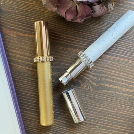 【クリックポスト対応】　８ml エリザベート　ラメアトマイザー　ゴールド／ホワイト　日本製　クリックポスト発送