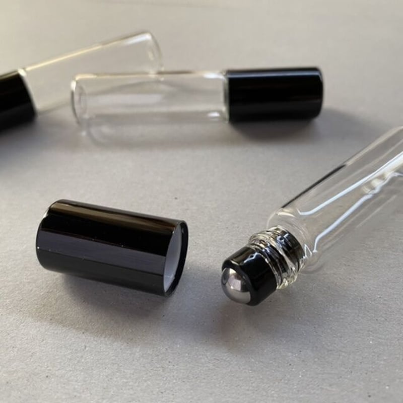 クリックポスト対応】 5ml 透明ガラス ロールオンボトル 3個 クリックポスト対応】 5ml 透明ガラス ロールオンボトル 3個
