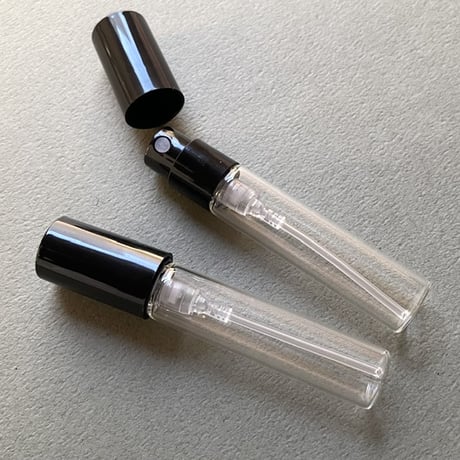 【クリックポスト対応】2.5ml キャップ付き使い切りガラスアトマイザー 5個入　バヨネット式【香水サンプル　小分け　量り売り　フレグランス　香水サブスク　卸　小ロット】
