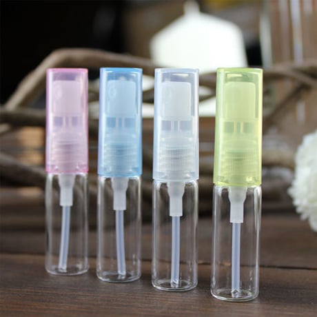 ＜100個 アソート可＞　４ml クリアーガラスアトマイザー　 38070　日本製【香水　フレグランス　アロマ　小分け　調香　アメニティー　小ロット】