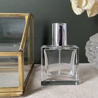 【ゆうパック】　フランス製 スクエアーガラスアトマイザー 15ML【香水　フレグランス　アロマ　スプレー　ワークショップ　小ロット】
