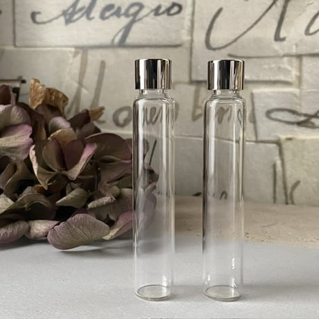【クリックポスト対応】１０ml ロング 透明ガラス　スクリュー管　２個入り　日本製【香水サンプル　香水サブスク　アロマ　量り売り　小分け　24金メッキ】