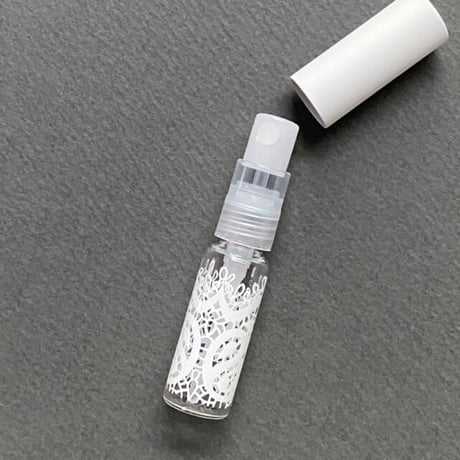 【クリックポスト対応】４ml  マットホワイトCap レース ガラスアトマイザー   日本製【香水　調香　フレグランス　アロマ　除菌】