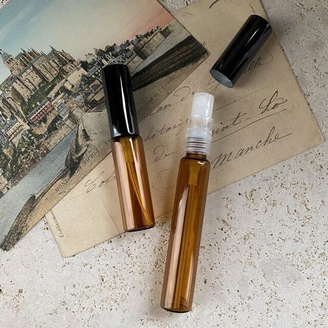 10個 ＞8ml 遮光瓶アトマイザー 黒アルミキャップ 日本製