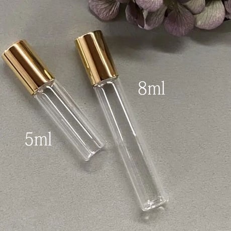 ＜10個より/40％OFF＞８ml  ロールオンボトル　ゴールドキャップ　日本製（金冠キャップ）【小ロット　業務用　香水　フレグランス　アロマ　調香　ワークショップ】