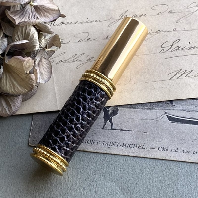 クリックポスト対応】 リザード革巻き 5ML メタルアトマイザー