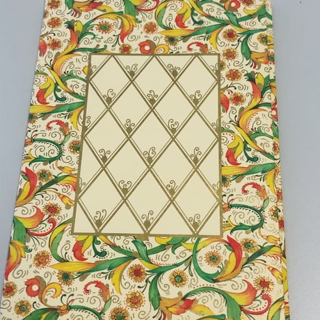 イタリア・ロッシ　伝統柄カード＆封筒セット　（黄色花柄）