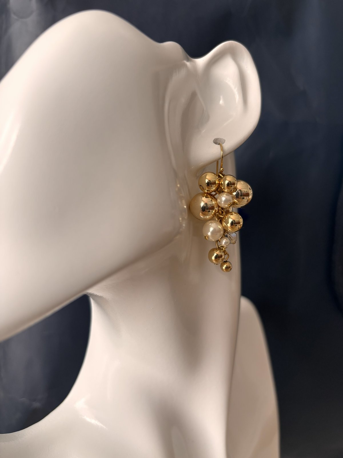 Gold ＆ Whitel Pearl ブーケピアス LV-P088 | LIVaccesso