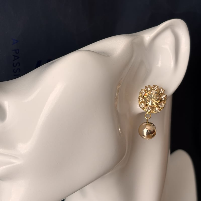 シャンパンゴールド＆ローズ クリスタル ピアス LV-P090 | LIVaccessories