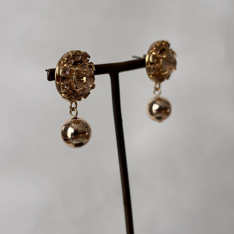 シャンパンゴールド＆ローズ クリスタル ピアス LV-P090 | LIVaccessories