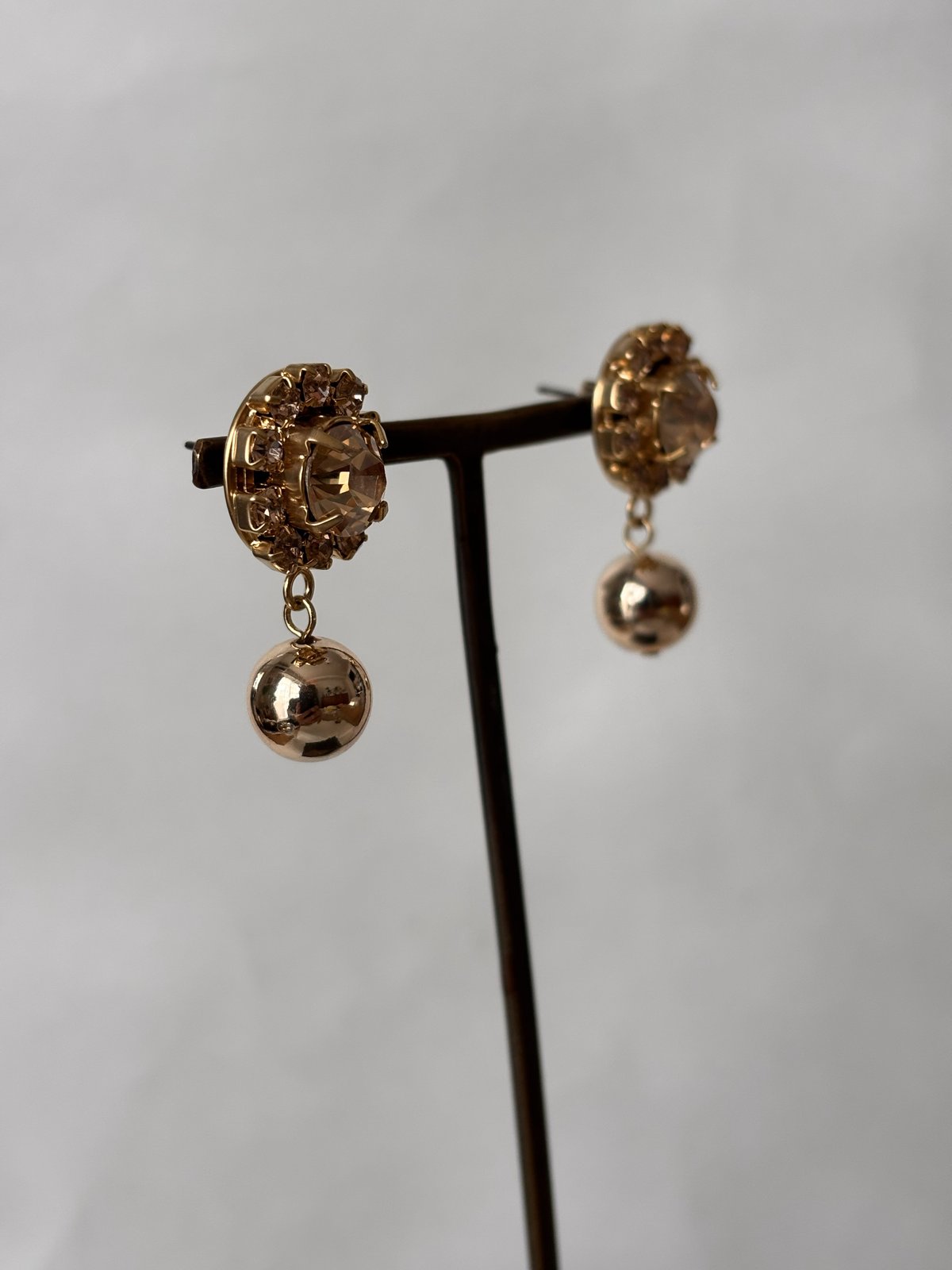 シャンパンゴールド＆ローズ クリスタル ピアス LV-P090 | LIVaccessories