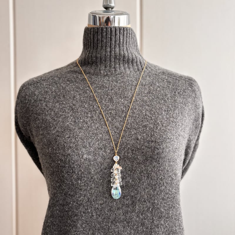 ブルームーンストン＆クリスタル ネックレス LV-N039 | LIVaccessories