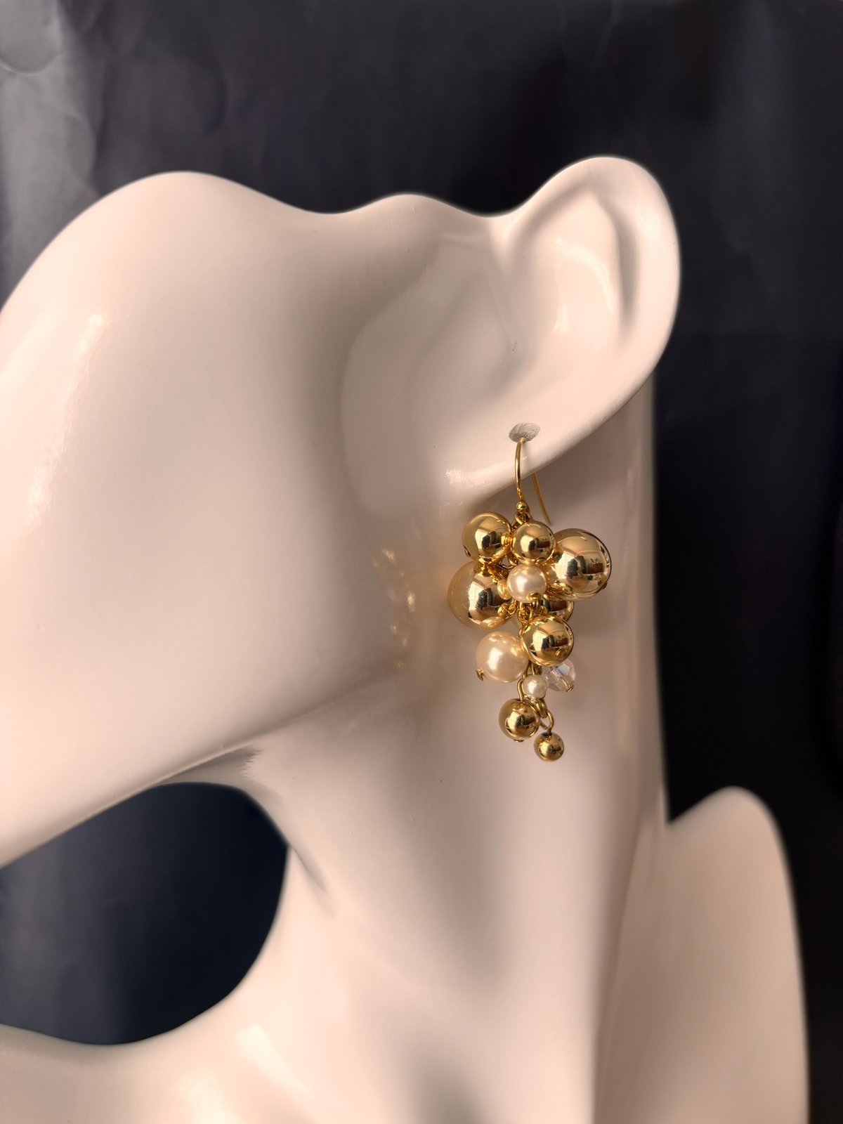 Gold ＆ Whitel Pearl ブーケピアス LV-P088 | LIVaccesso