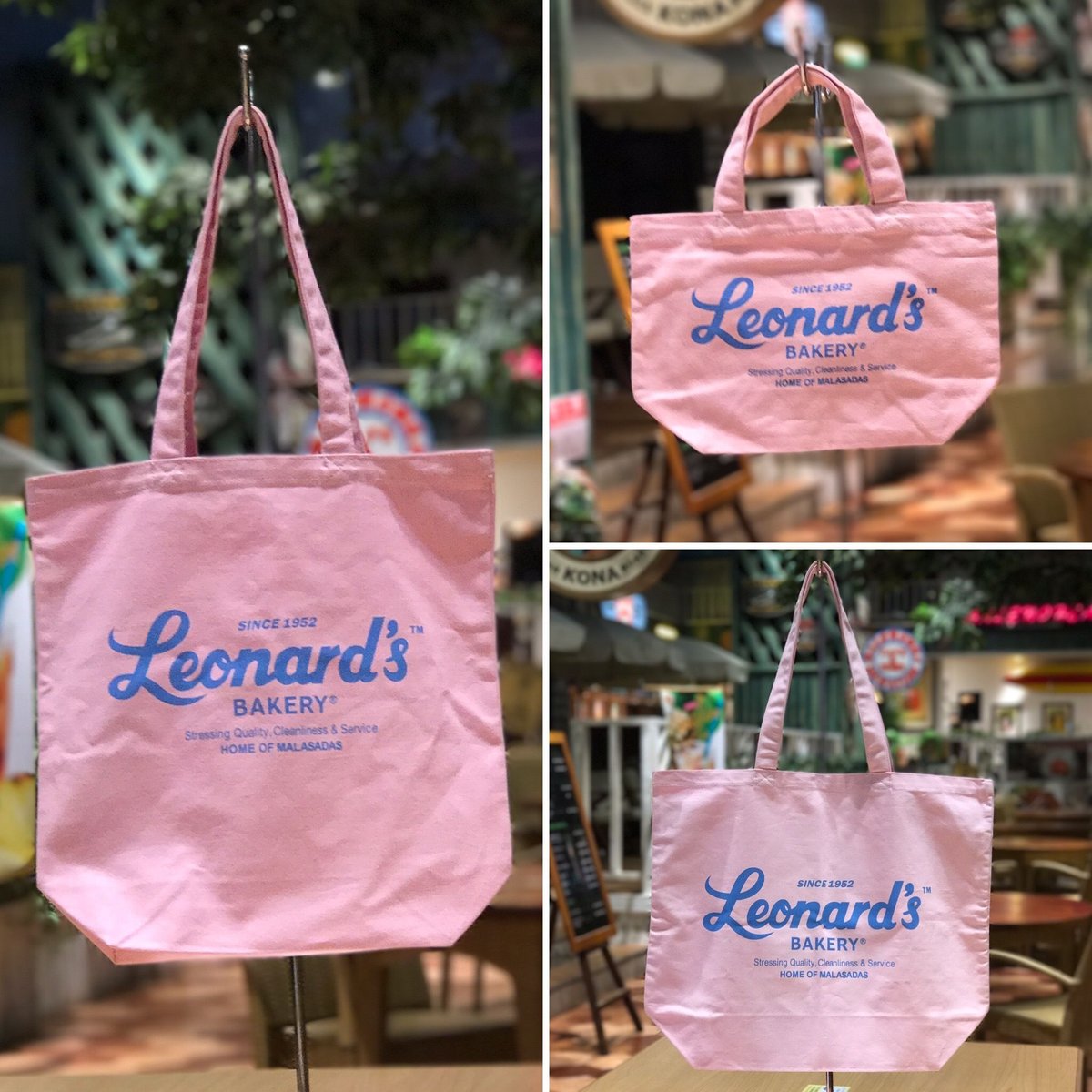 Leonard'sロゴ入りトートバッグ（L）（ピンク）