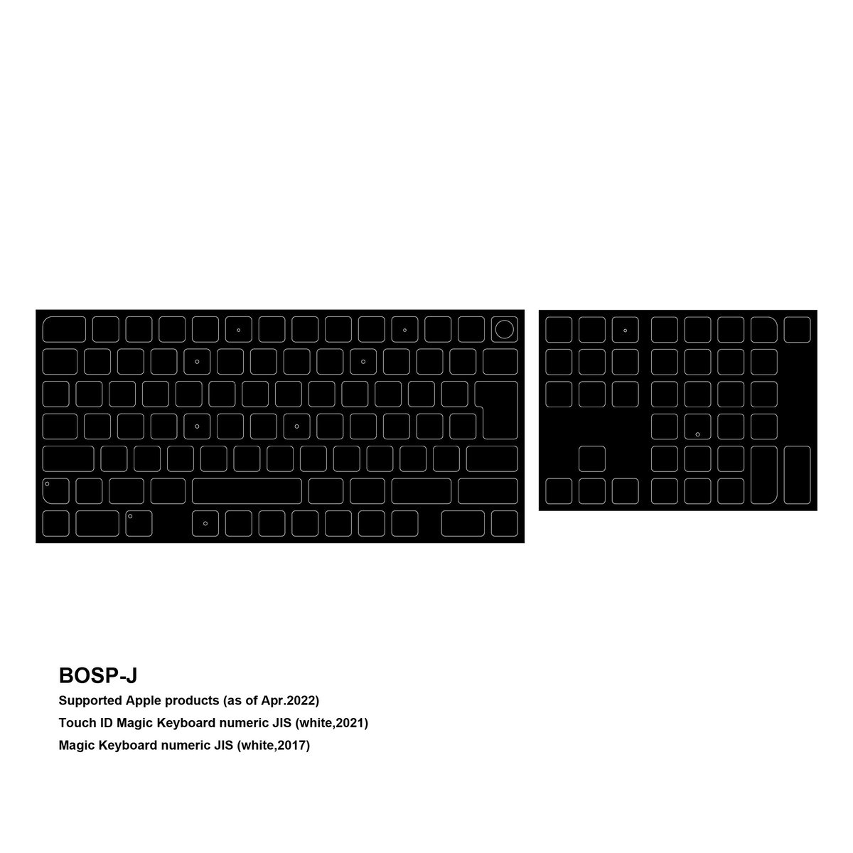 Apple - Magic Keyboard US配列 テンキー付き ブラックアウトステッカー付 ブラックアウトステッカーProレビュー：Magic Keyboard スペース