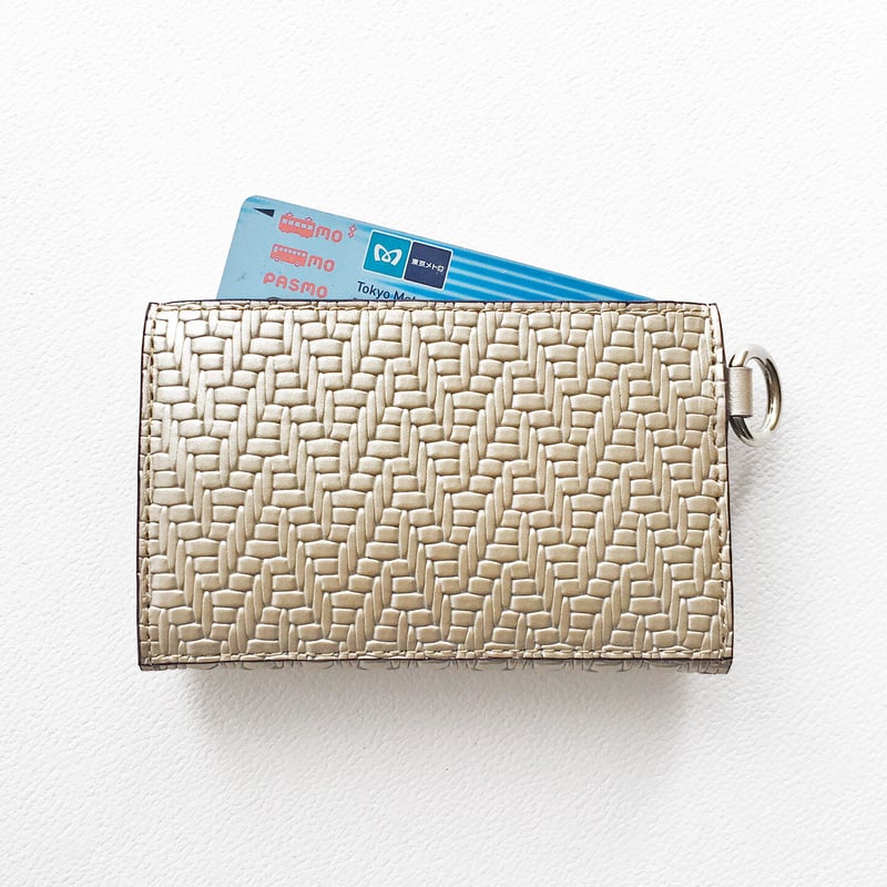 キーケース ゴールド Pearl Glitter カードも入るキーケース 牛革 シルバー ゴールド
