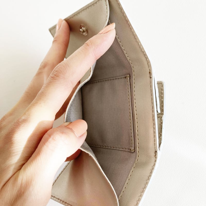 PearlGlitter】牛革のミニミニ財布 本革 シルバー ゴールド