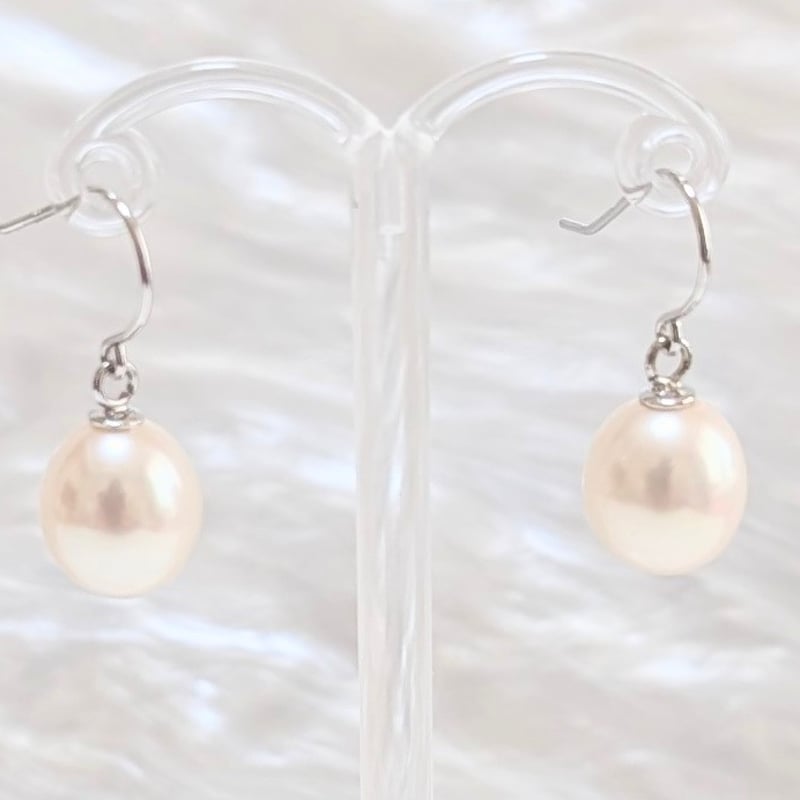 シルバー925 淡水パール8mm フックピアス | PLAISIR